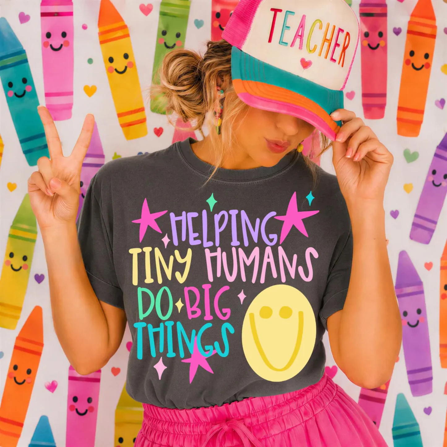 Helping Tiny Humans Teacher/Educator Graphic Tee