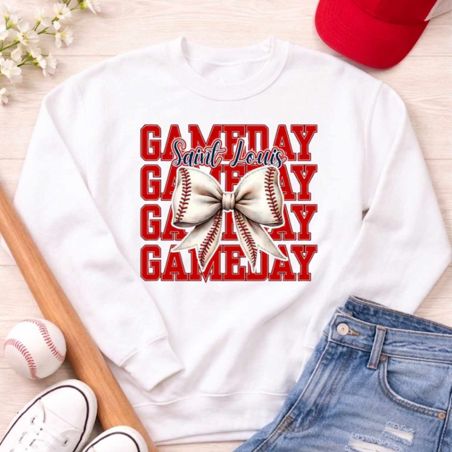 St. Louis Game Day Bow Sweatshirt - Cardinals
