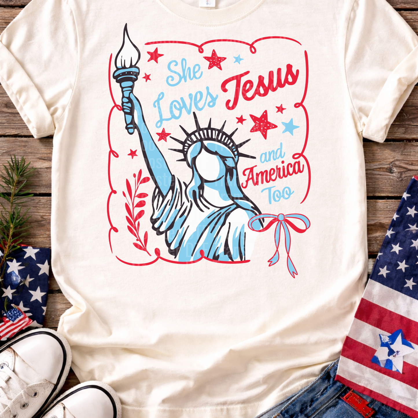 She Loves Jesus and America Too T-Shirt