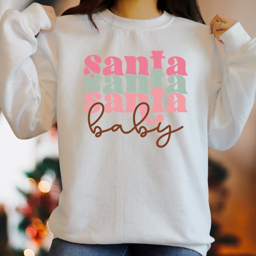 Retro Santa Baby Boxy Tee/Sweatshirt