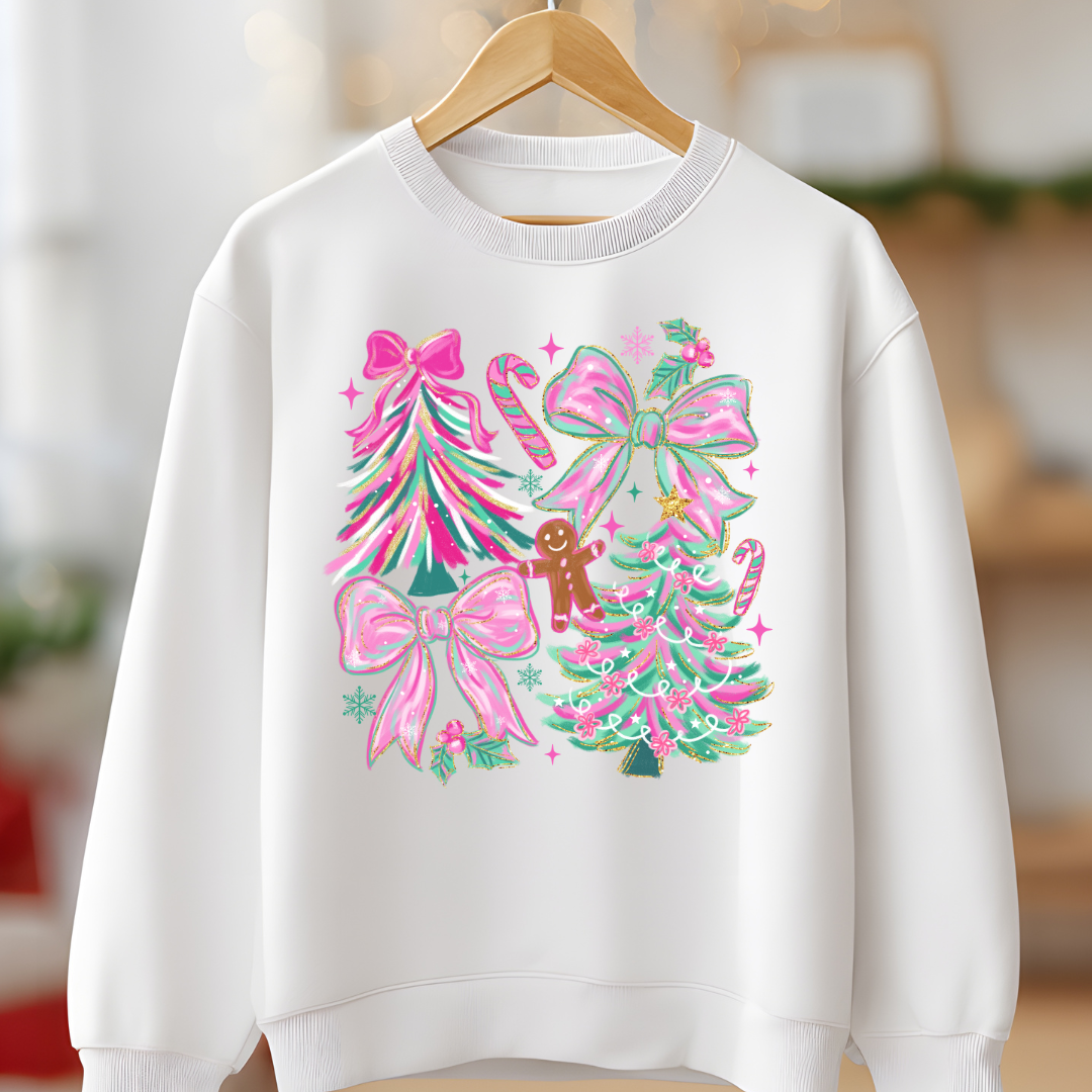 Christmas Coquette Bow Tree Graphic Tee (Youth)