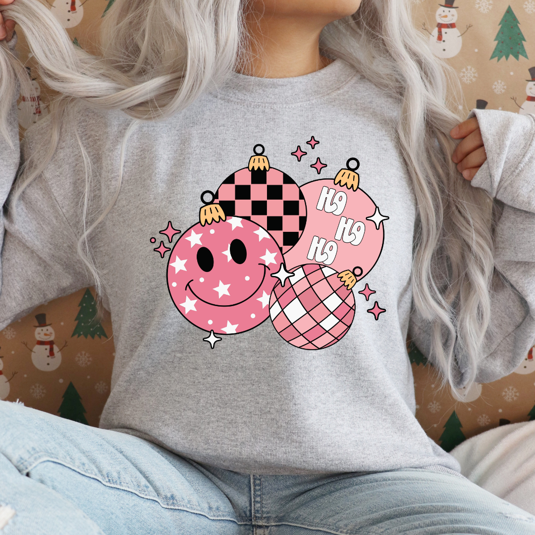 Christmas Retro Ornaments Crewneck Sweatshirt