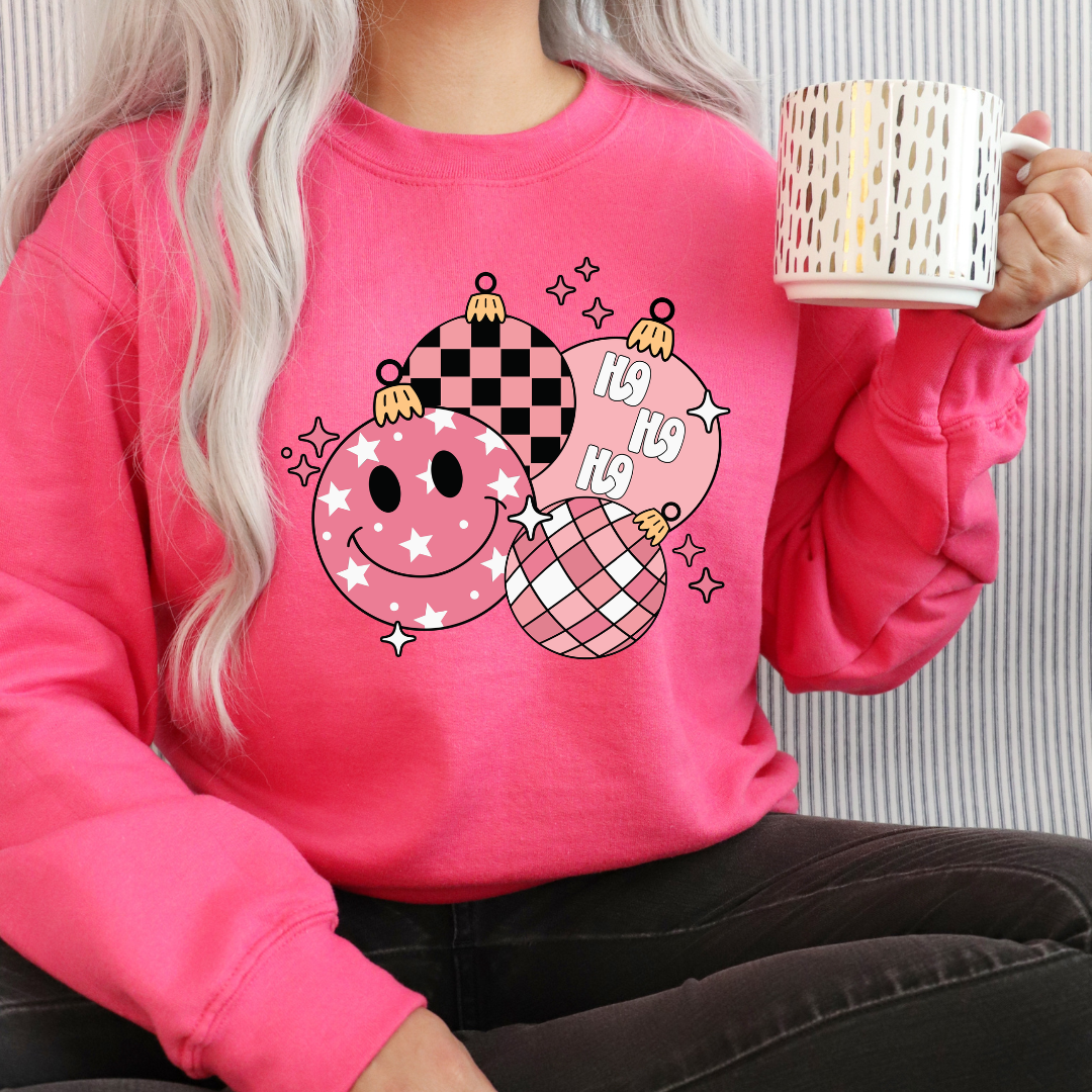 Christmas Retro Ornaments Crewneck Sweatshirt