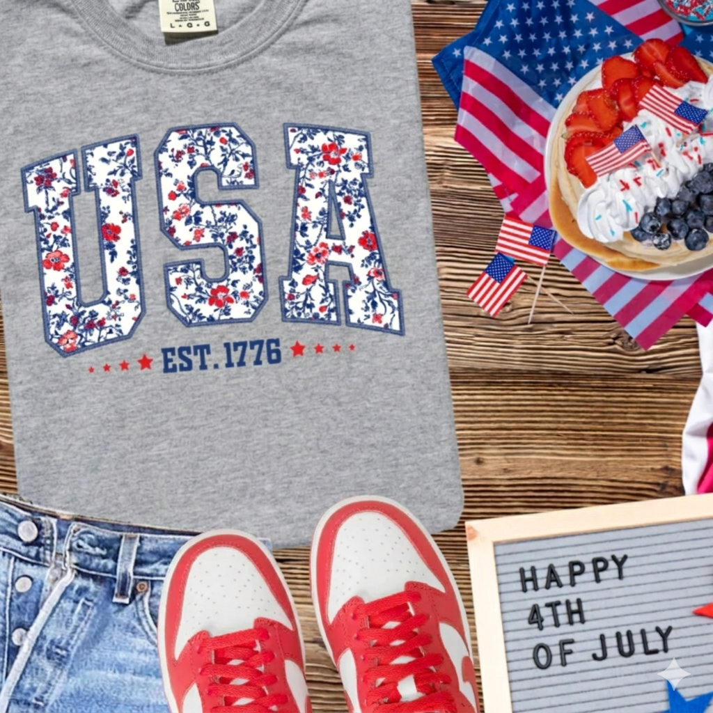 USA Floral T-Shirt